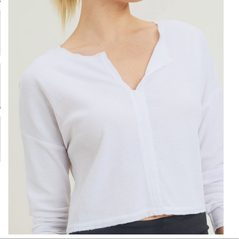 🆕 CAMI LINEN CROP TOP LS IN IVORY - Picture 2 of 10